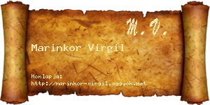 Marinkor Virgil névjegykártya